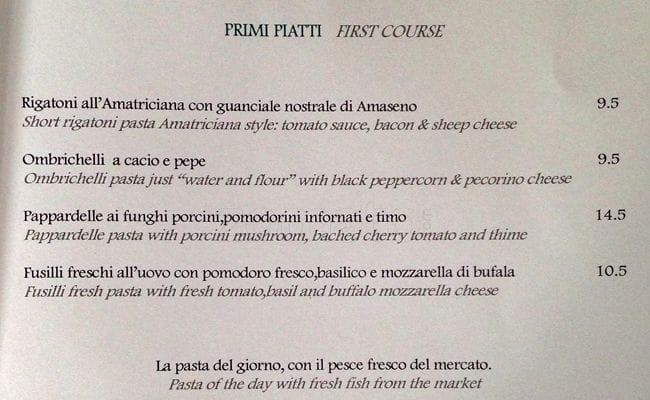 Menu di Osteria dell'Ingegno 