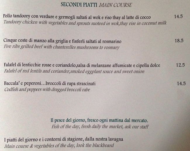 Menu di Osteria dell'Ingegno 