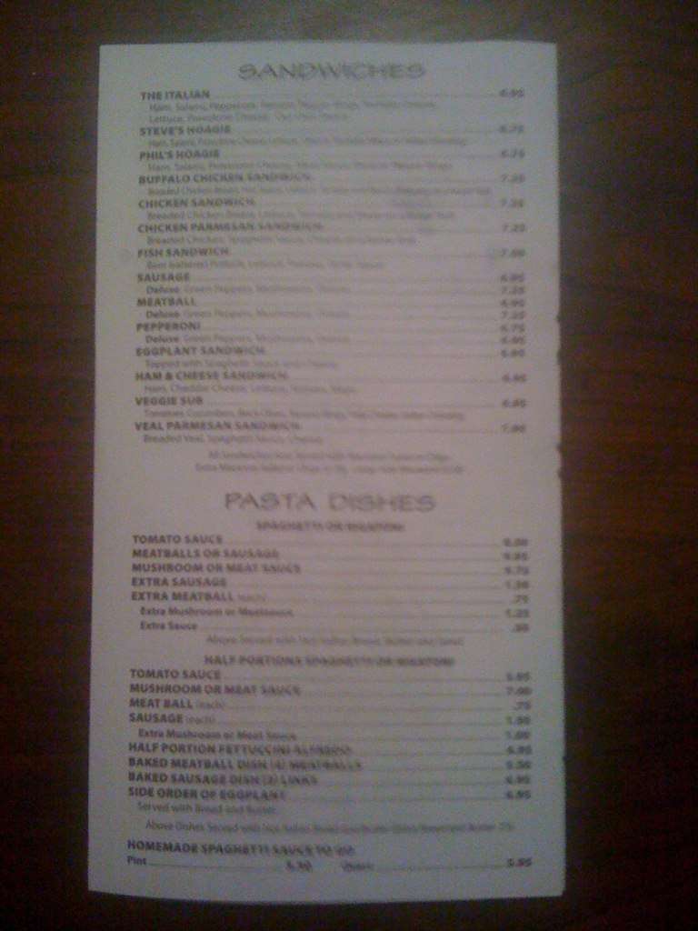 Menu at Papa Nick's Pizza & Pasta pizzeria, Cleveland