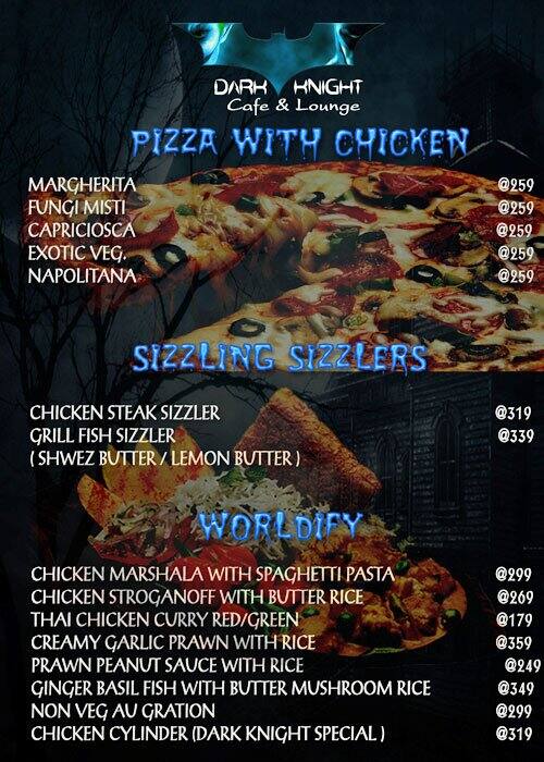 Dark Knight Menu Menu For Dark Knight Southern Avenue Kolkata