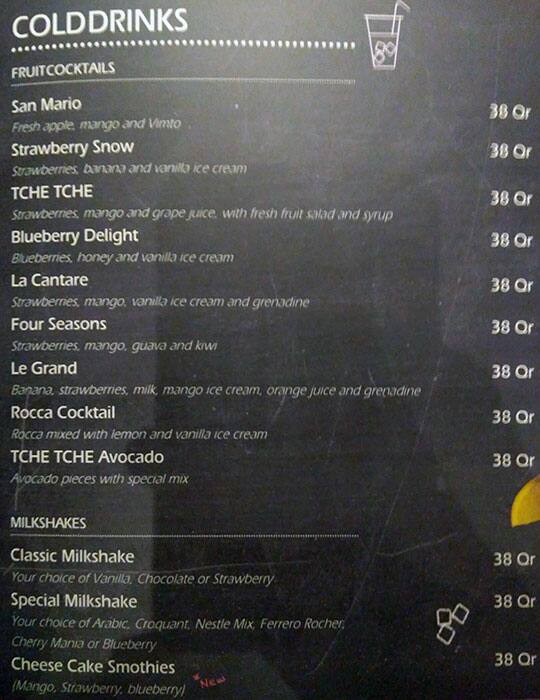 Tche Tche menu