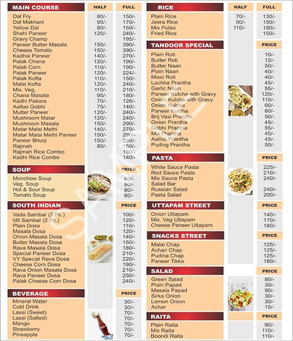 Menu at chadha veg dhaba, Jalandhar