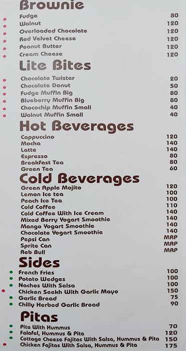Ginger Brown Cafe & Bakehouse menu