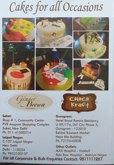 Ginger Brown Cafe & Bakehouse menu
