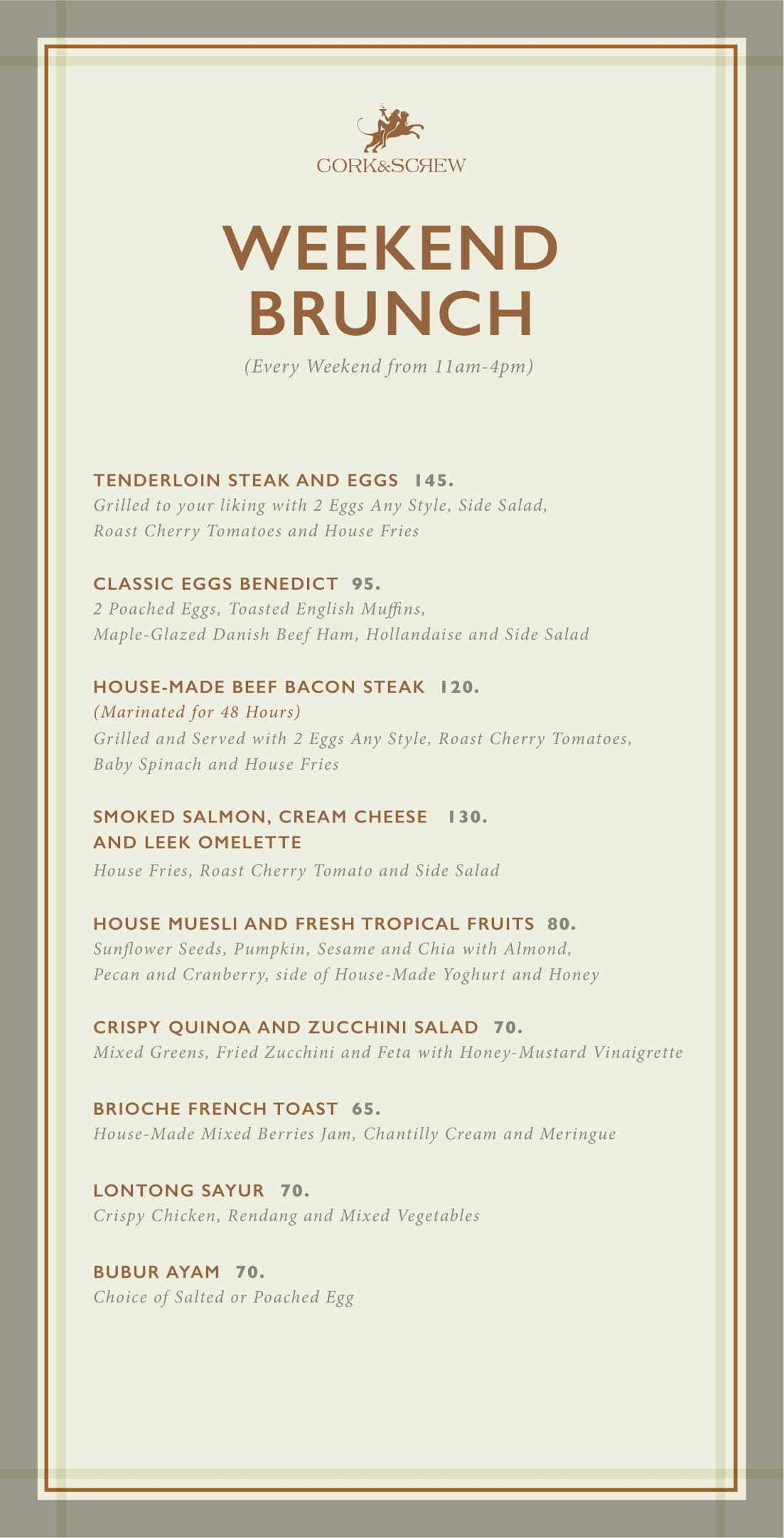 CORK&SCREW Plaza Indonesia menu