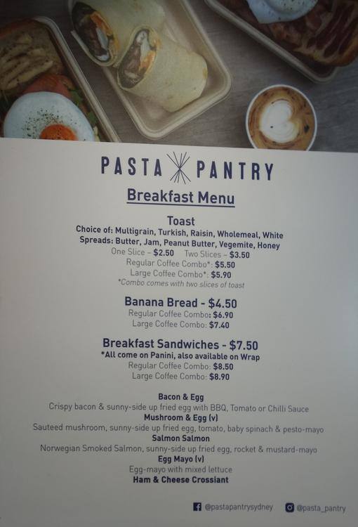 Menu At Pasta Pantry Fast Food Bellevue Hill 23 Bellevue Rd