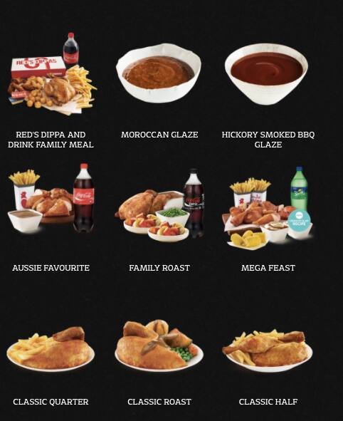 Red Rooster menu