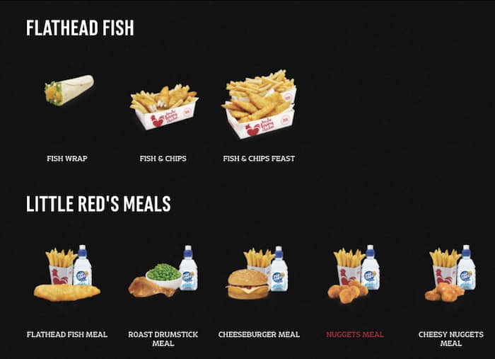 Red Rooster menu