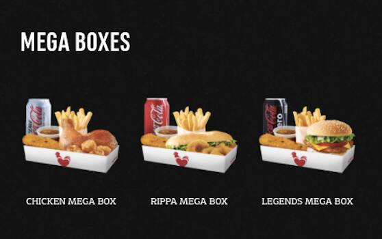 Red Rooster menu