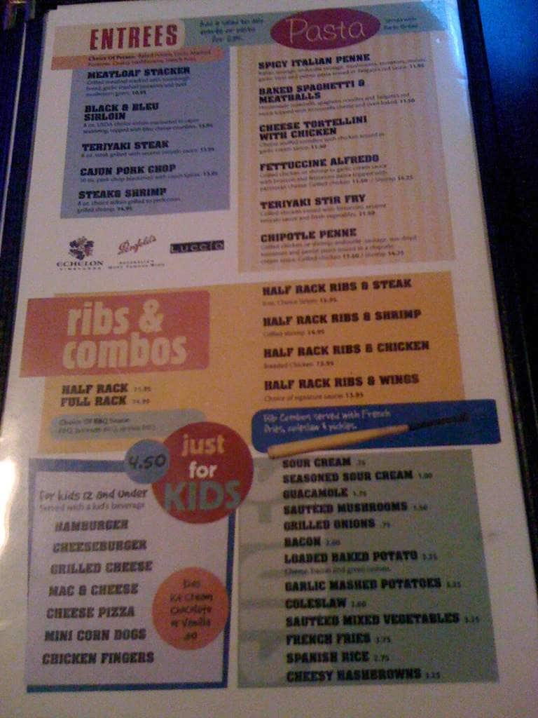 Menu at Tailgate Sports Cafe, Minneapolis