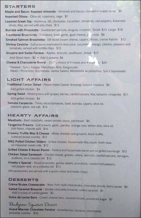 Rendezvous Wine Bar Menu, Menu for Rendezvous Wine Bar, Campbell ...