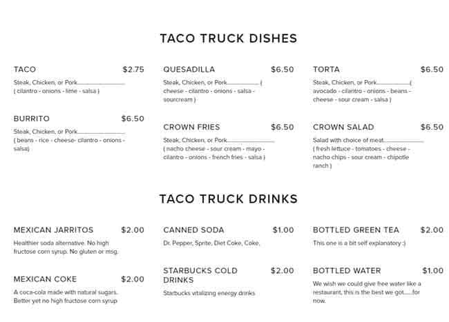 Crown menu