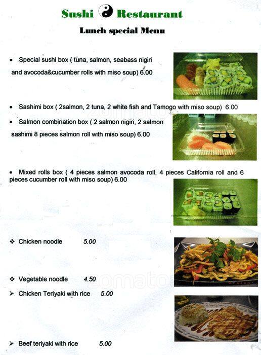 Sushi Restaurant Menu, Menu for Sushi Restaurant, Hammersmith, London