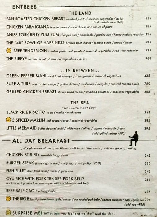 Menu at Open Kitchen restaurant, Mandaluyong, 71-B E Capitol Dr