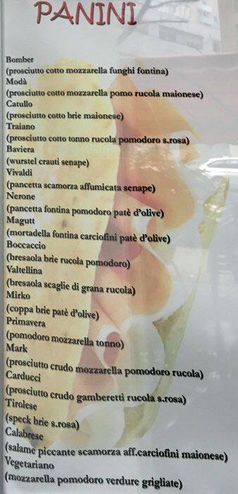 Menu di Bar Modà 