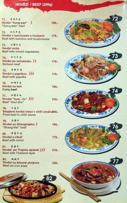 Xin Dong Hai Menu Menu Podniku Xin Dong Hai Nove Mesto Praha 1