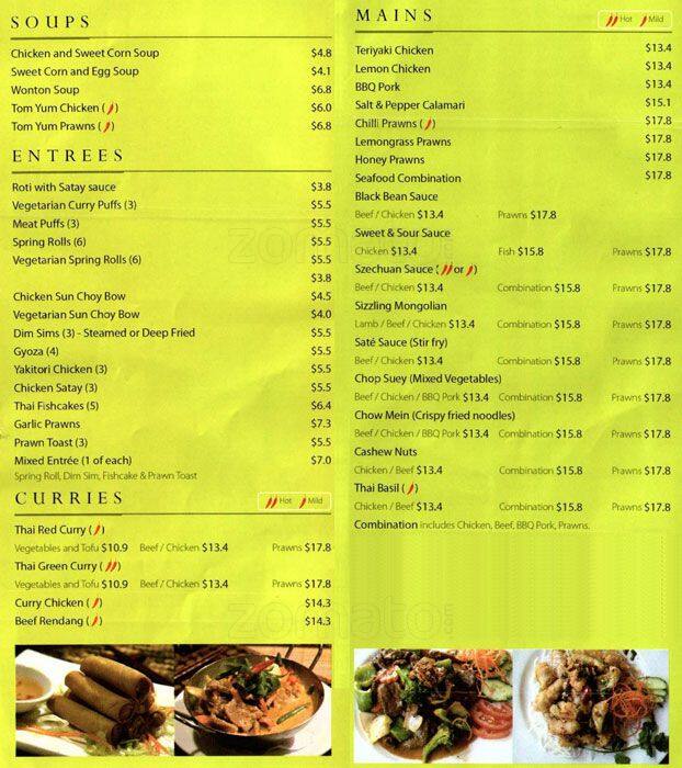 Jasmine Inn Menu, Menu for Jasmine Inn, Yarraville, Melbourne