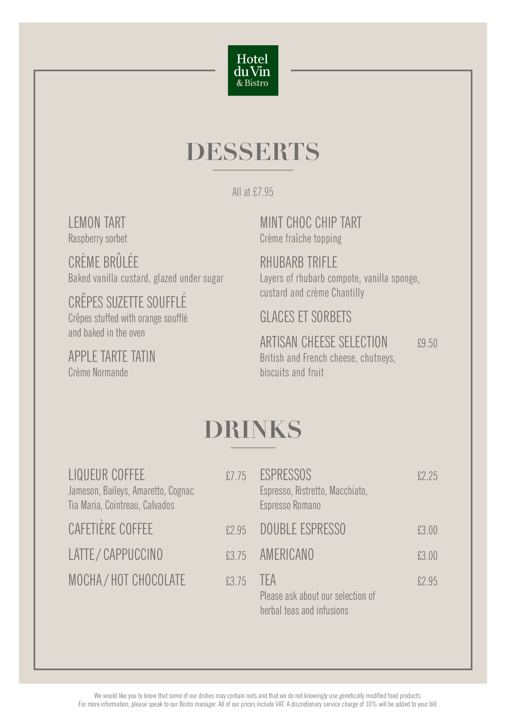 Menu at Hotel du Vin Bristol pub & bar, Bristol