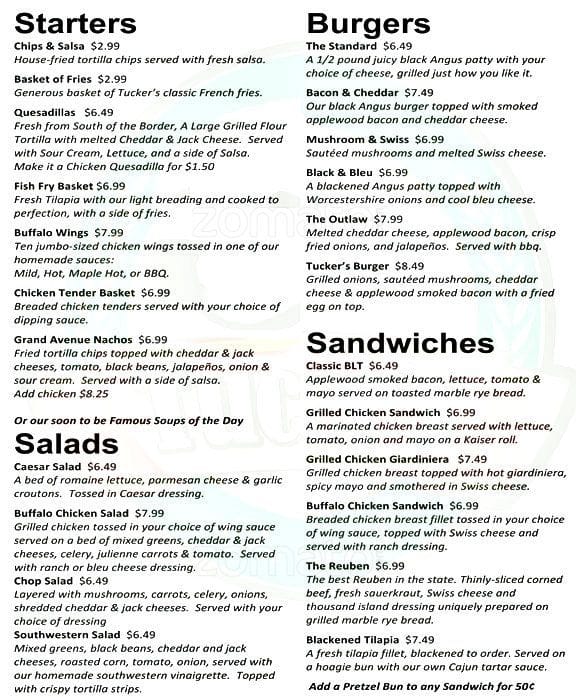 Tuckers on Grand Menu, Menu for Tuckers on Grand, River Grove, Chicago ...