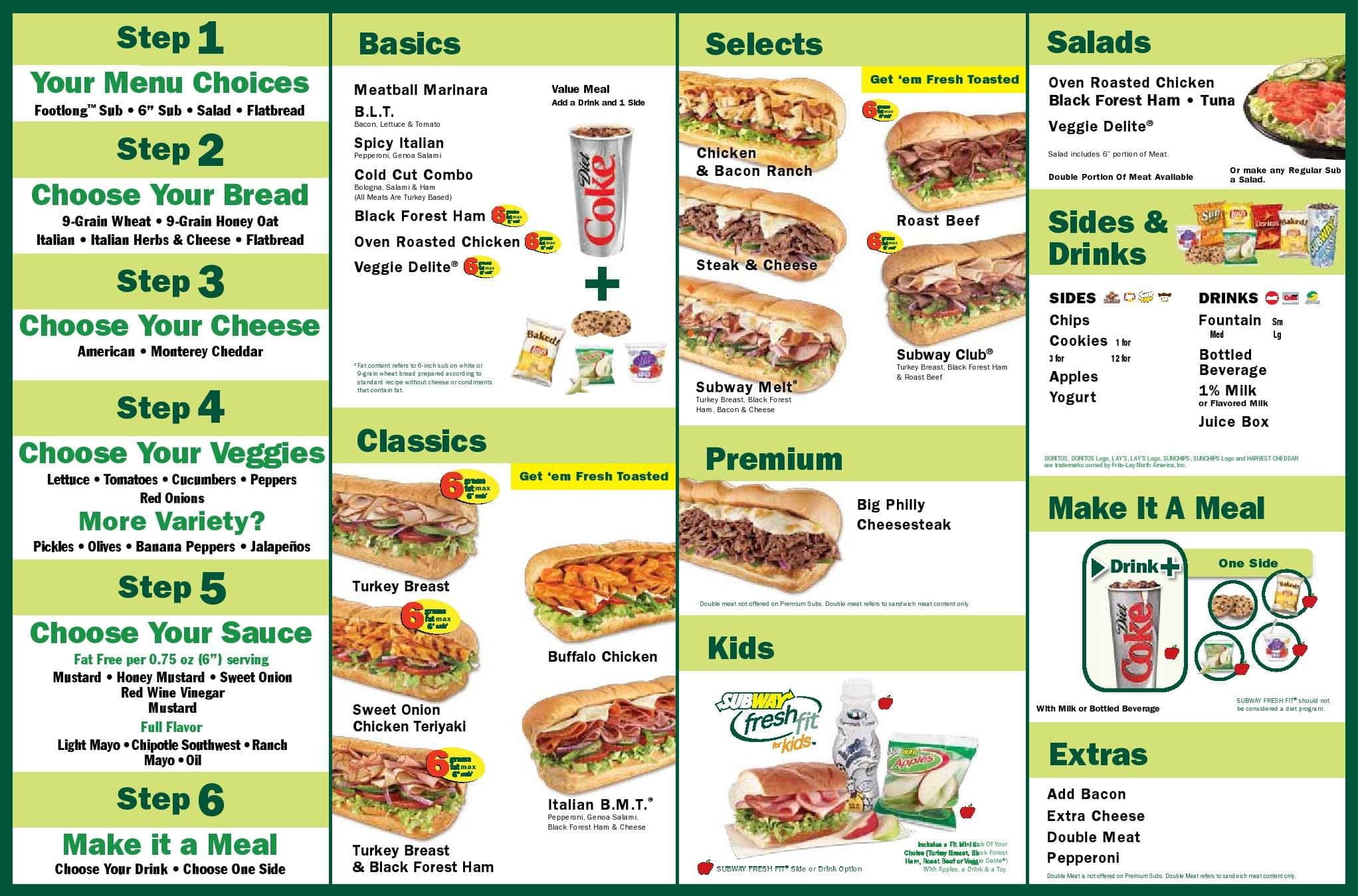 Subway Printable Menu Pdf 2024