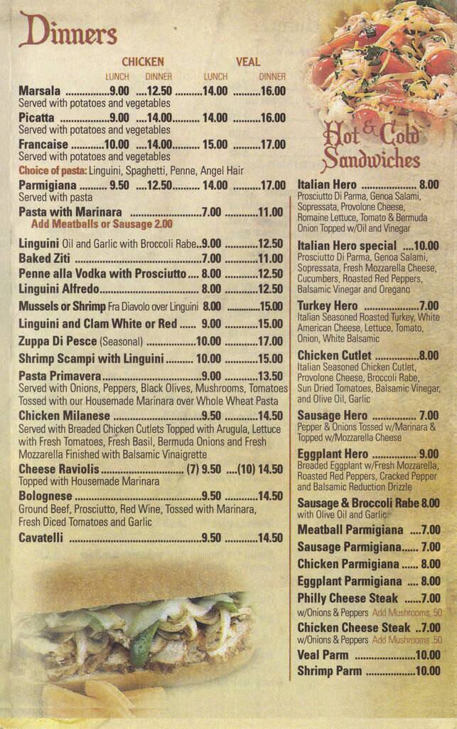 Menu at Delenio pizzeria, Jersey City