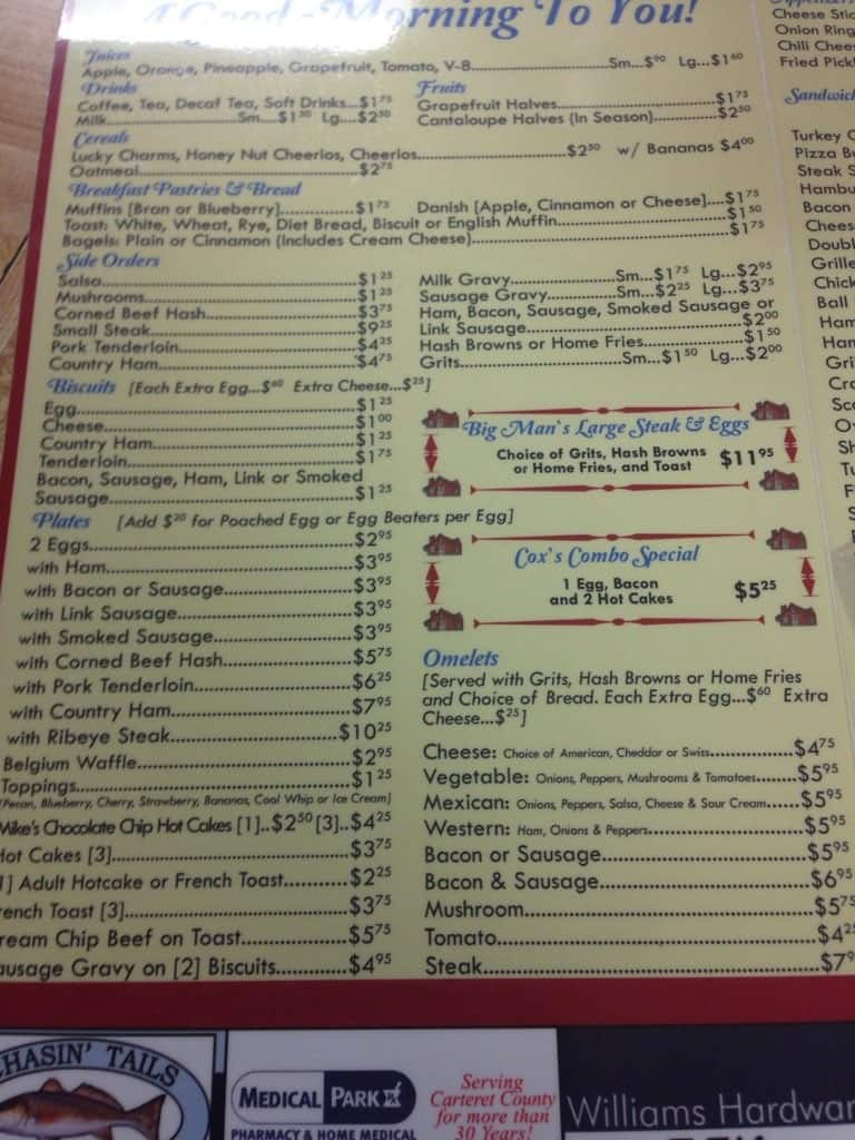Family Restaurant Menu For Family Restaurant Morehead City Menu