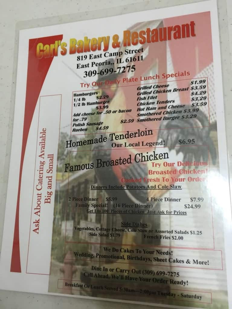 Carl S Bakery Restaurant Menu Urbanspoon Zomato