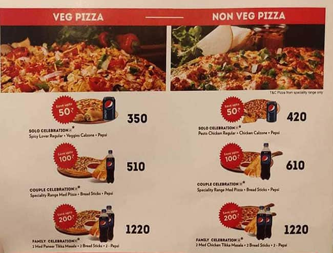 Menu of Figaro's Pizza, Veera Desai Area, Mumbai