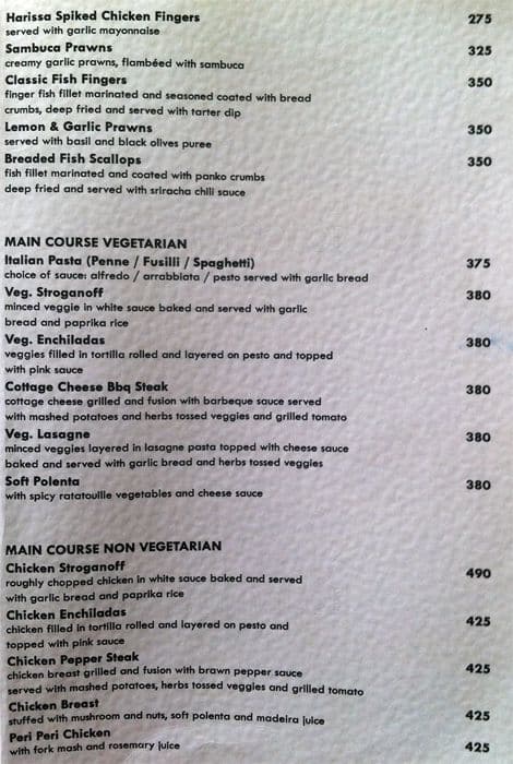 Menu at Levo Restaurant & Lounge, Mumbai