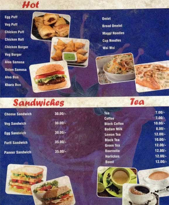 Shake It Bakery menu