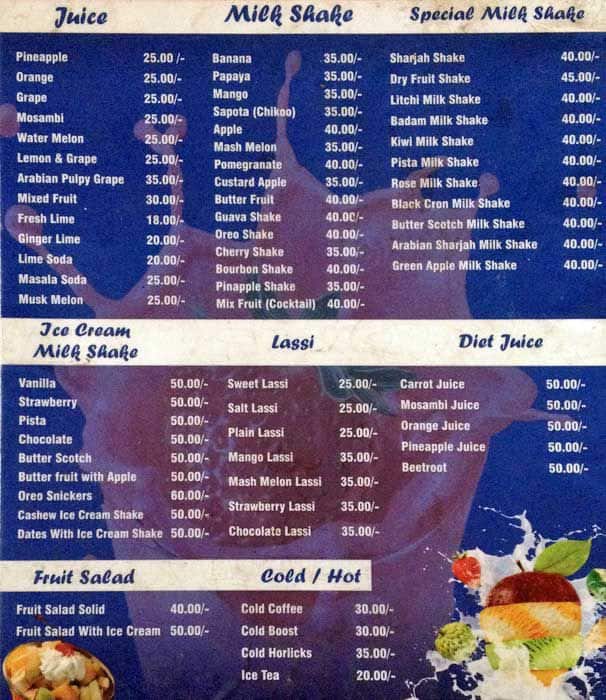 Shake It Bakery menu