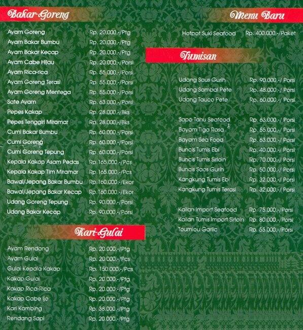 Miramar Menu, Menu for Miramar, Pecenongan, Jakarta Zomato Indonesia