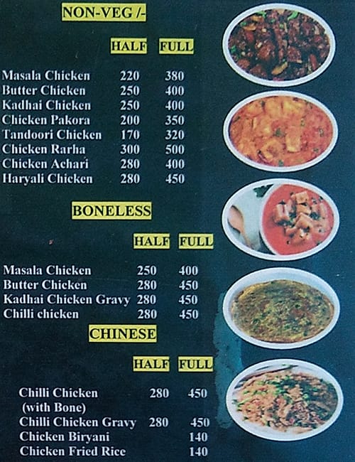 Raju Da Dhaba menu