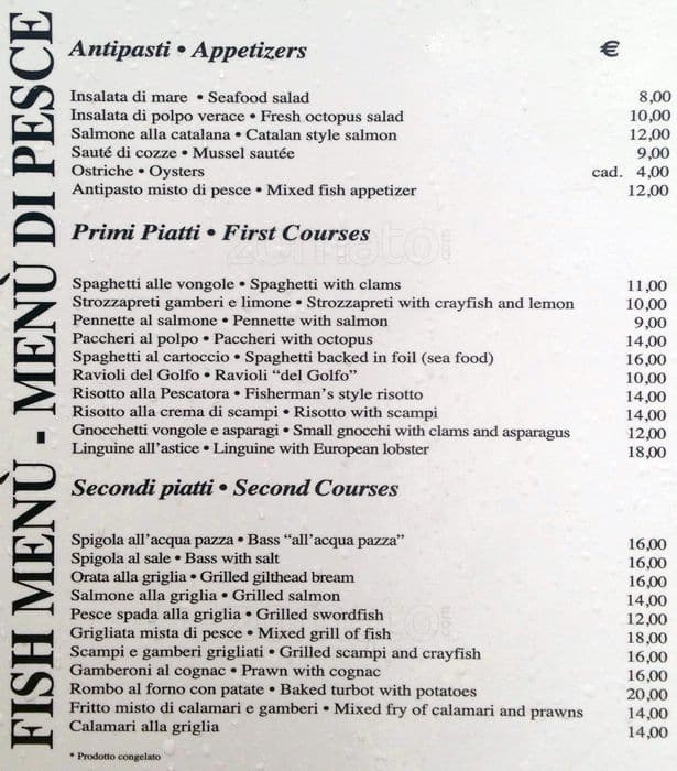 Menu di Sora Franca 