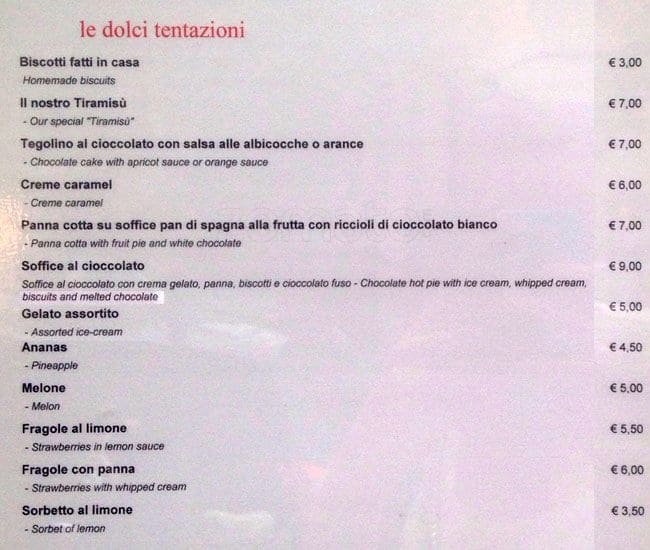 Menu di Zi Gaetana 
