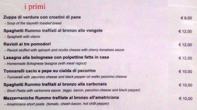 Menu di Zi Gaetana 