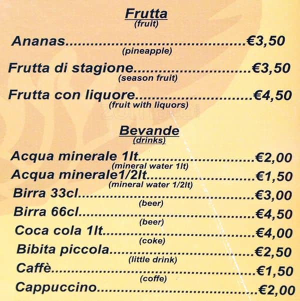 Menu di Cacio e Cocci 