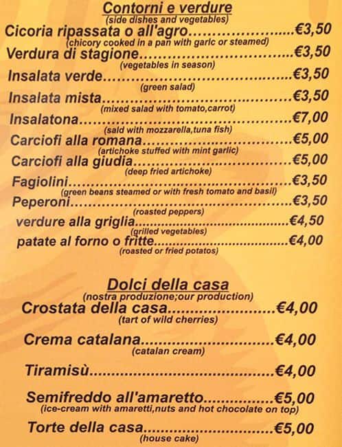 Menu di Cacio e Cocci 