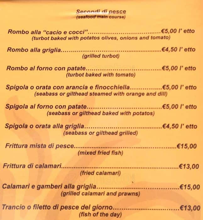 Menu di Cacio e Cocci 