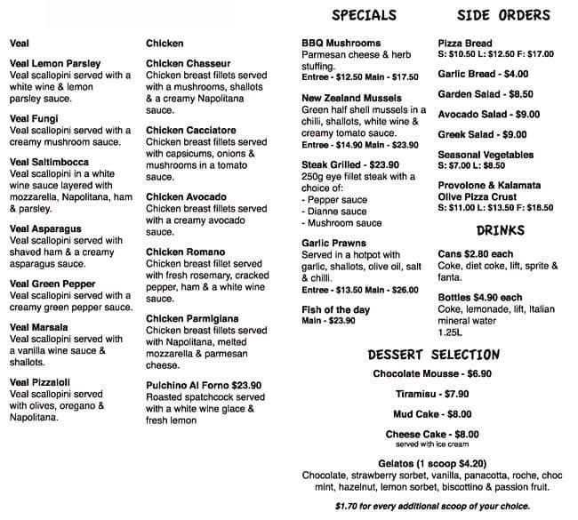 Lucky's and Pep's Menu - Urbanspoon/Zomato