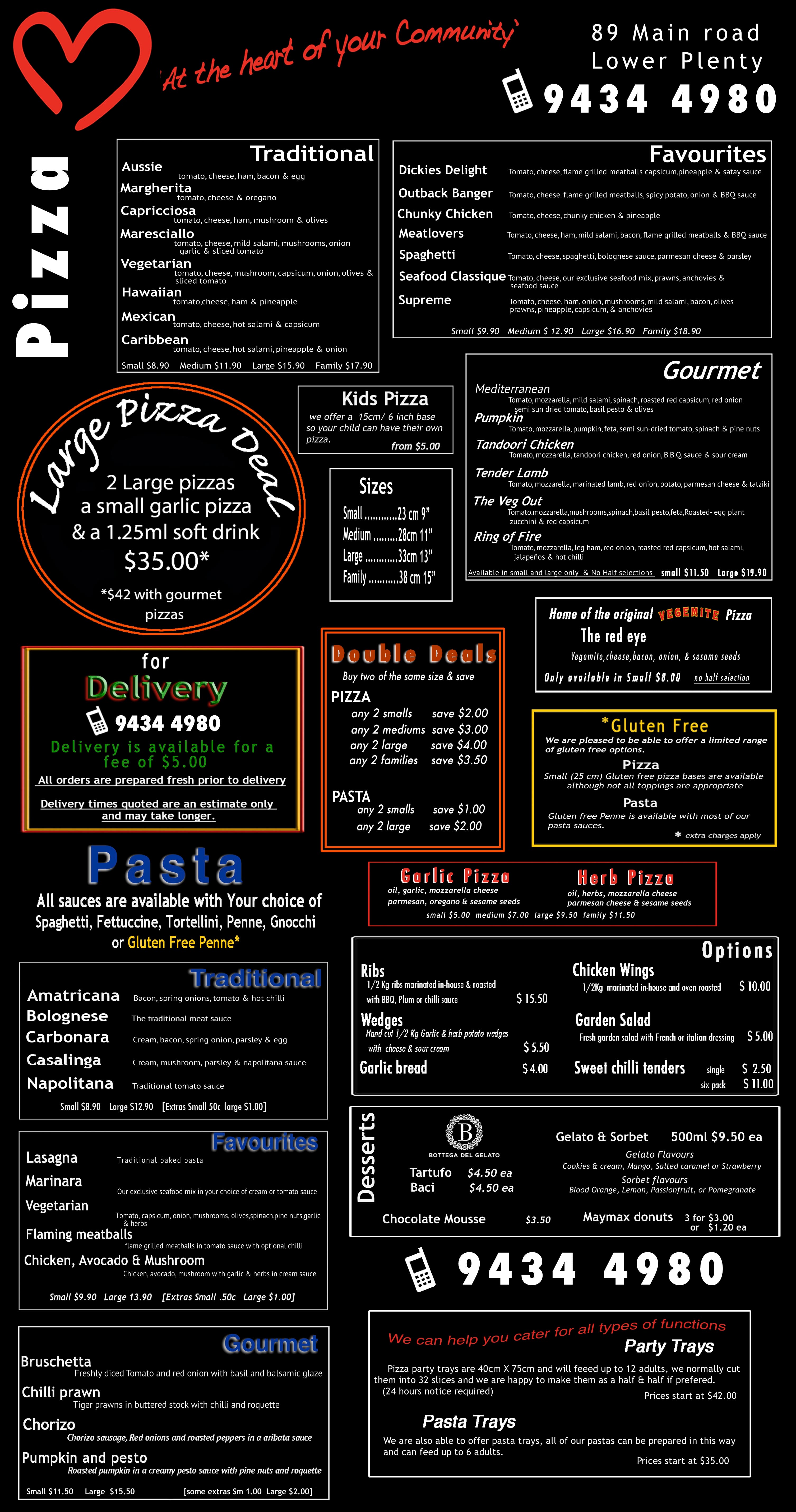 Margherita Menu Menu For Margherita Viewbank Melbourne