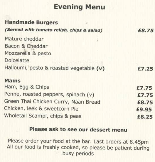 Menu at Thyme Tavern Bar and Restaurant, Chertsey