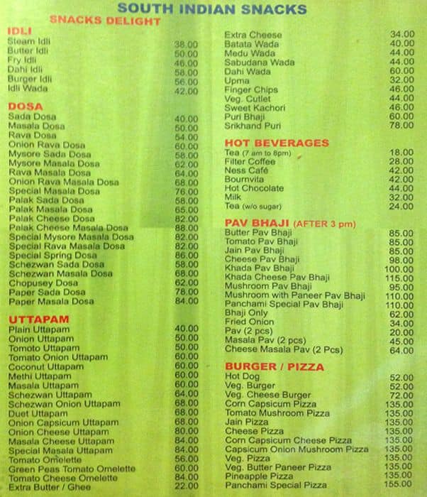 Panchami Pure Veg Menu, Menu for Panchami Pure Veg, Satara Road, Pune ...