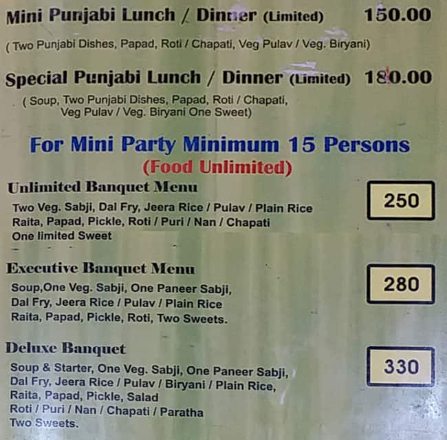 Panchami Pure Veg menu