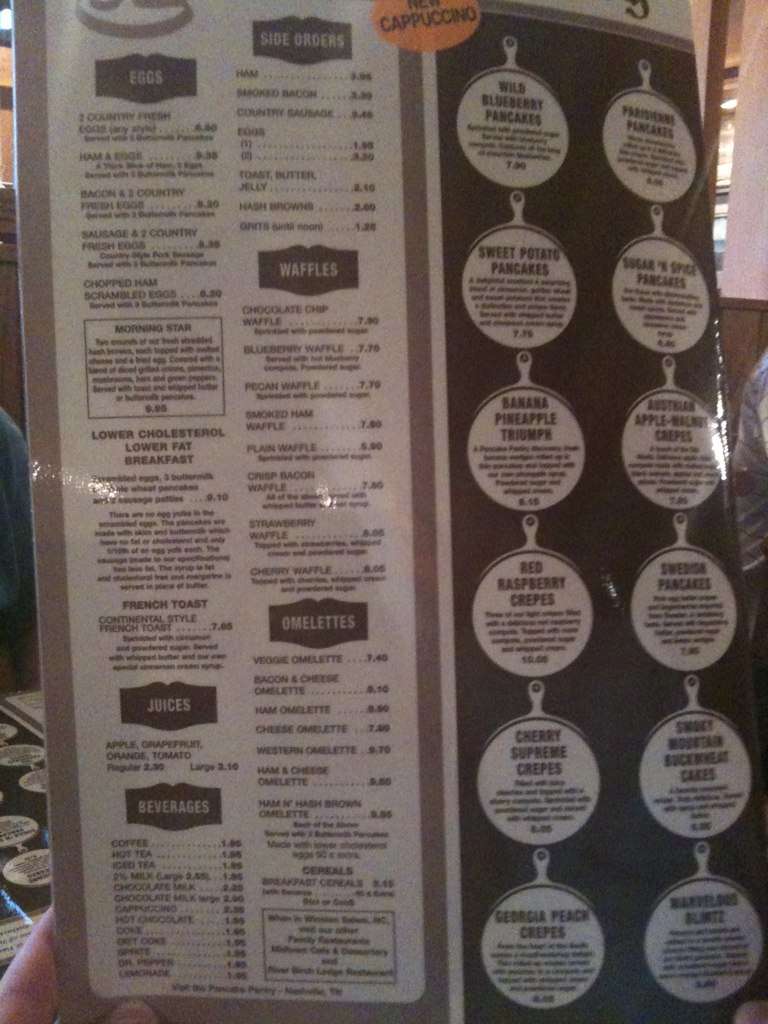 Pancake Pantry Menu Menu For Pancake Pantry Gatlinburg Knoxville