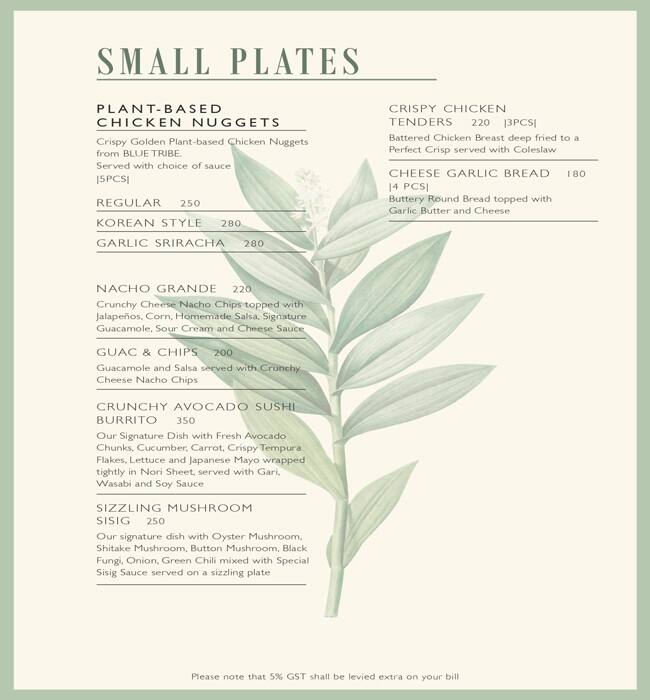 Terra Gourmet menu