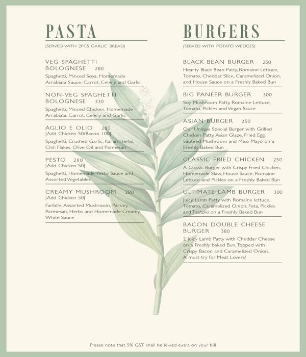 Terra Gourmet menu