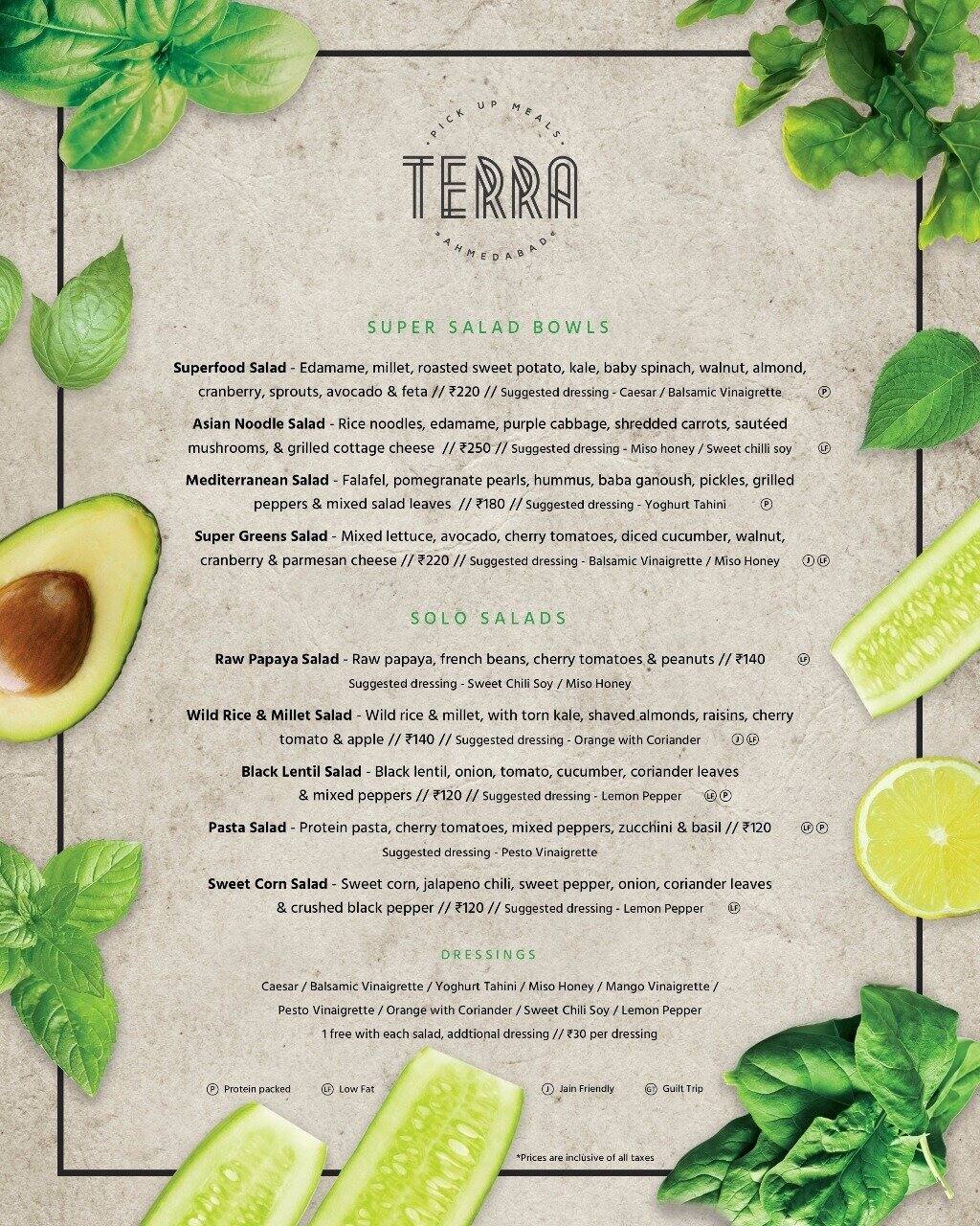Terra Menu, Menu for Terra, Satellite, Ahmedabad Zomato