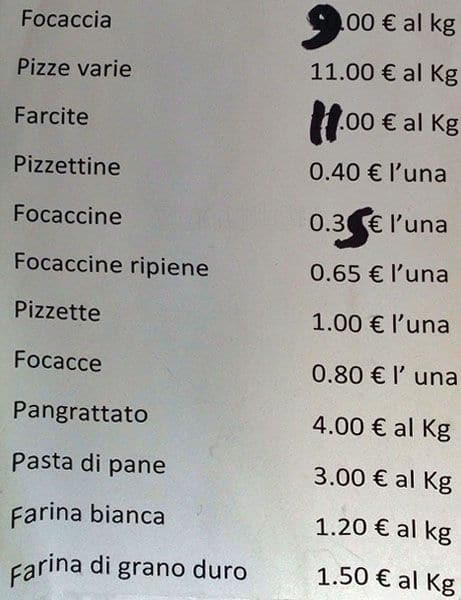 Menu di Panificio Pasticceria Il Piccolo Faraone 