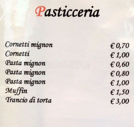 Menu di Bar Mi Vida 